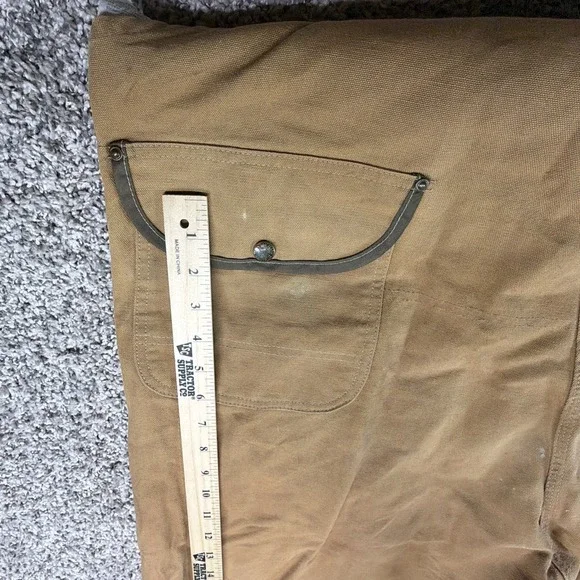 Vintage CARHARTT Duck Nylon Hunting Bib Overalls Brush Guard 48x30 USA Made